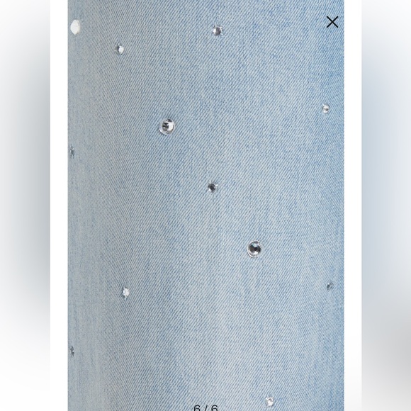 PAIGE Sasha High Waist Wide Leg Jeans Eza Embellished size 28 rhinestone jeans - Picture 6 of 9